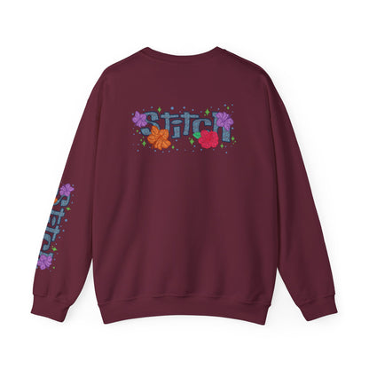 Lace floral stitch Crewneck Sweatshirt