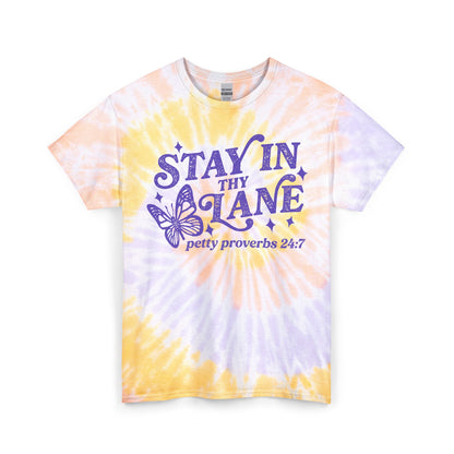 Stay In Your Lane Tie-Dye Tee — 'Stay in the Lane' Graphic Cotton T-Shirt