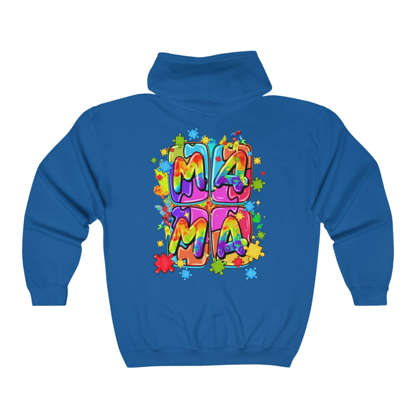 puzzle piece mama Unisex Heavy Blend™ Full Zip Hooded Sweatshirt