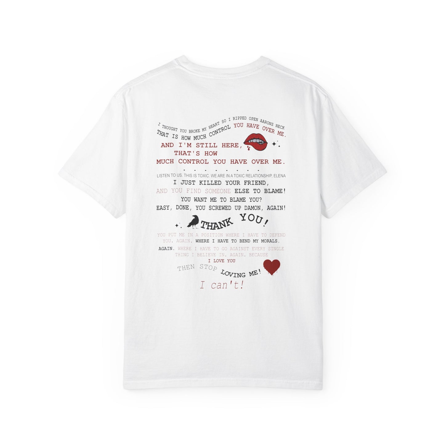 Damon and Elena toxic love club Lyric Collage T-shirt