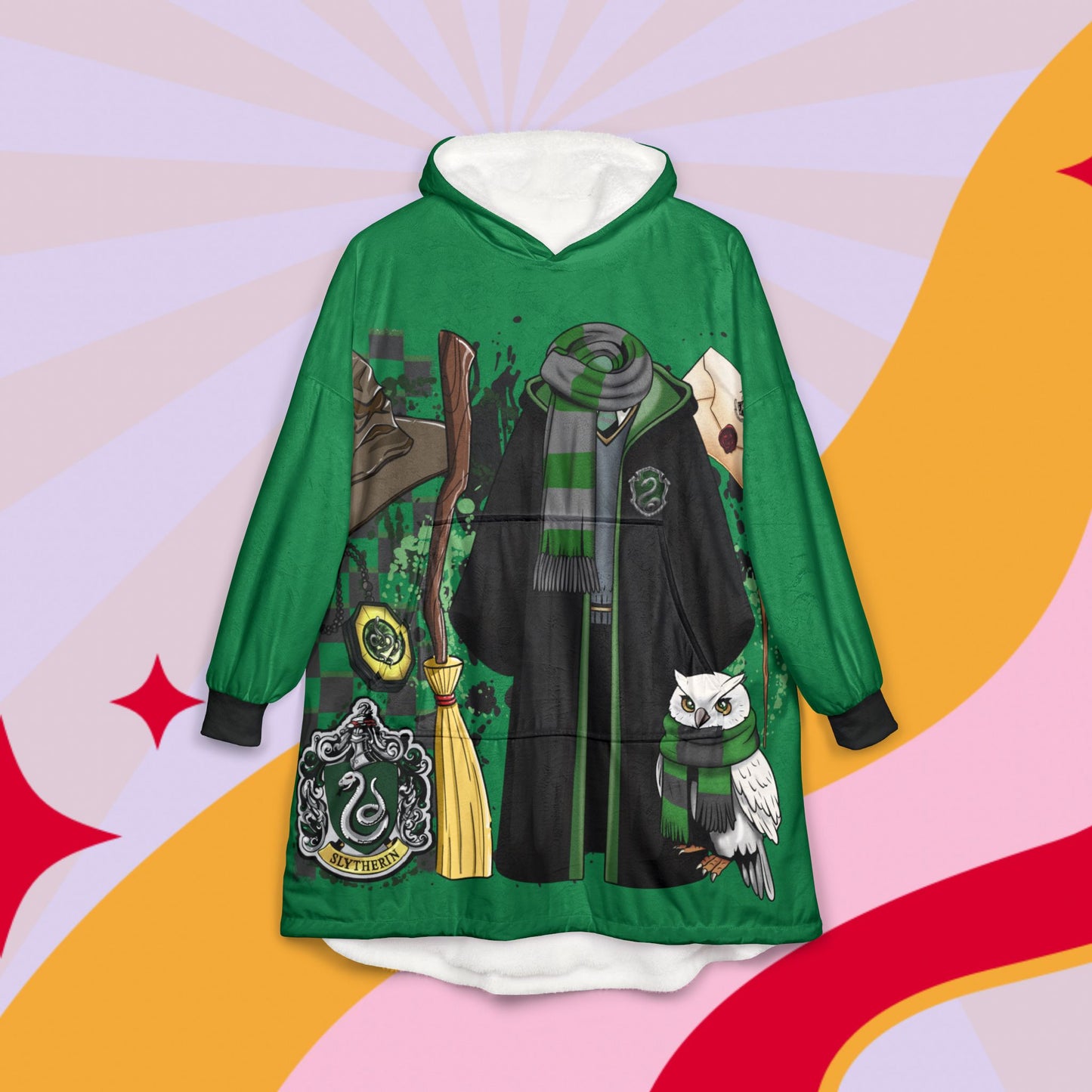 Slytherin Wizarding Hooded Blanket
