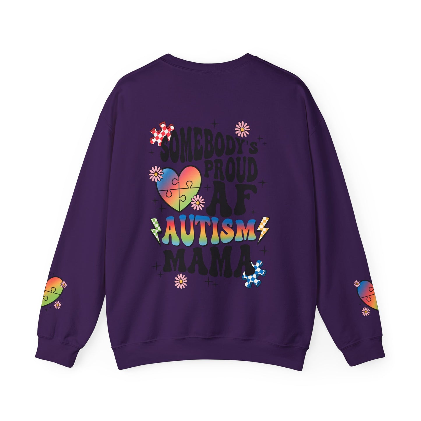 somebodys proud autism mama Unisex Heavy Blend™ Crewneck Sweatshirt