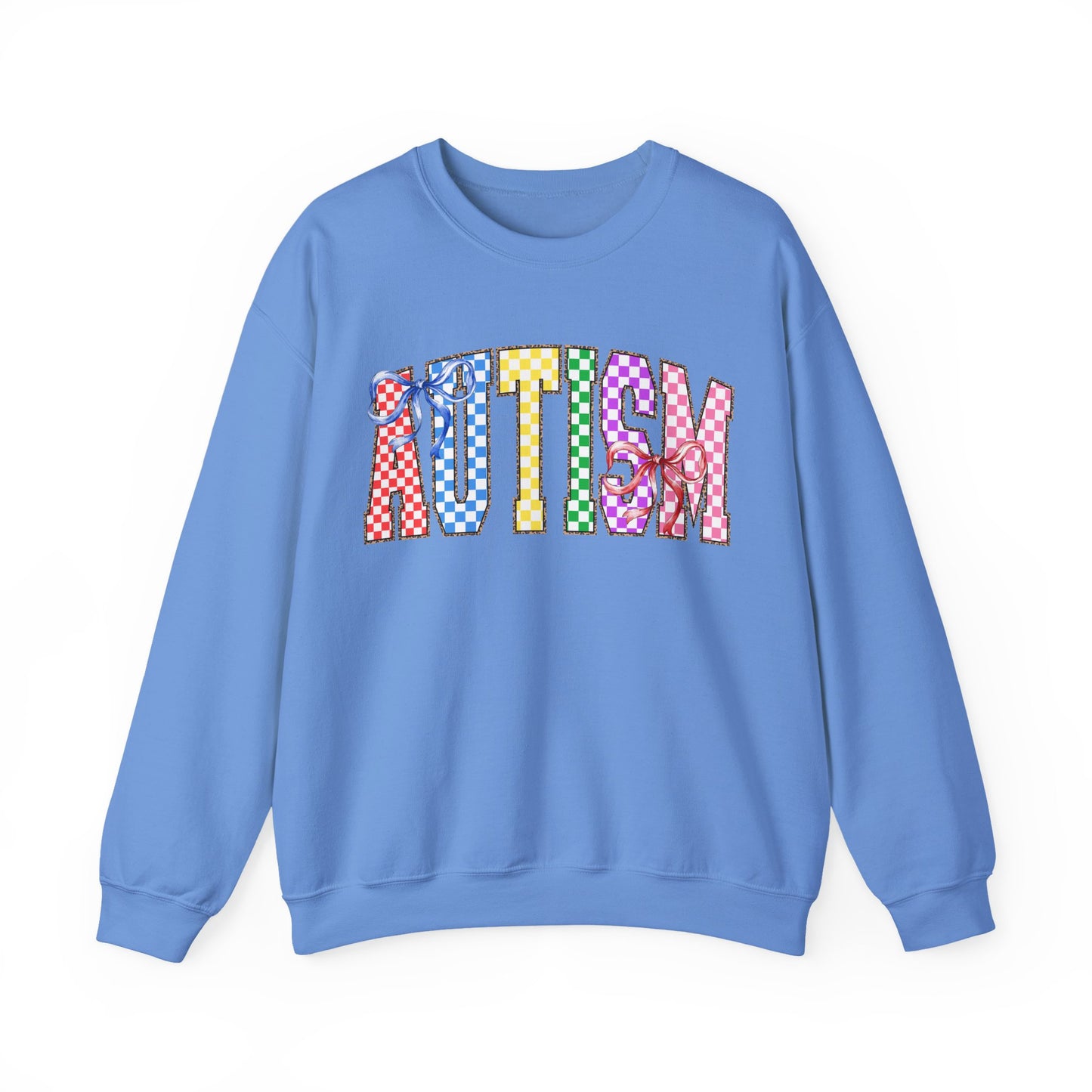 Autism Puzzle Pattern Crewneck Sweatshirt — Colorful Autism Awareness Pullover