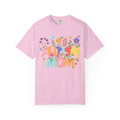 Autism Mom Floral T-Shirt, Gift for Autism Awareness, Supportive Apparel