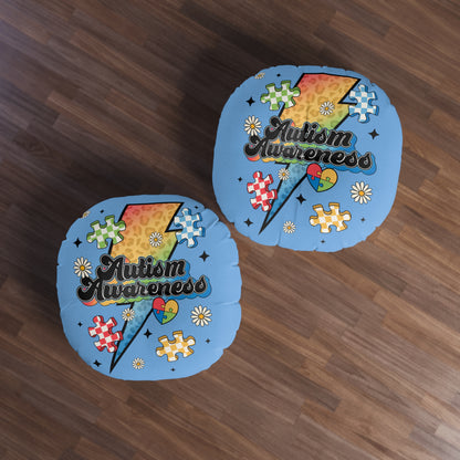 autism awareness Tufted Floor Pillow, Round