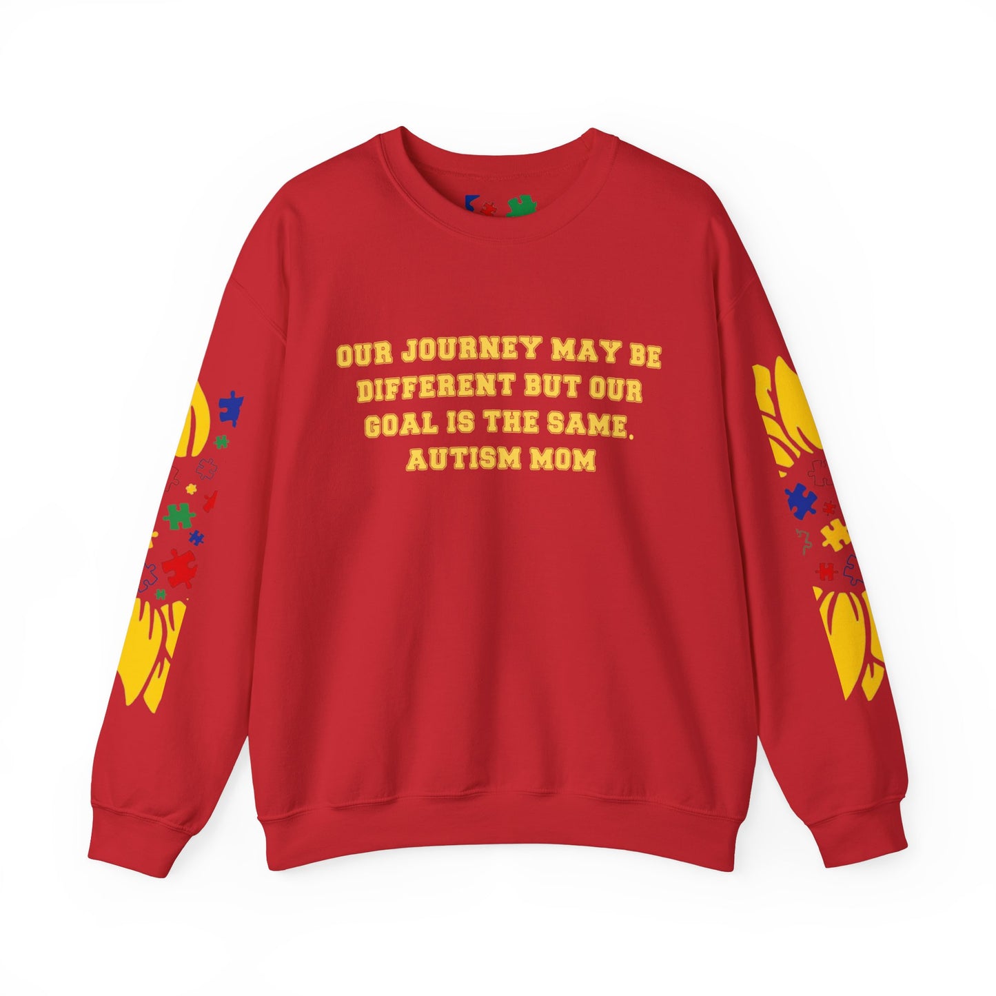 same goal autism mom Unisex Heavy Blend™ Crewneck Sweatshirt