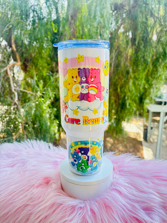 Rainbow Care Bears 40oz tumbler