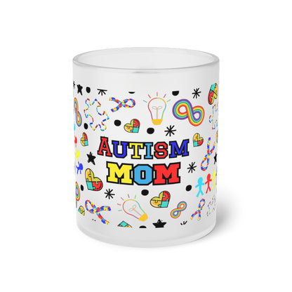 autism mom Frosted Glass Mug