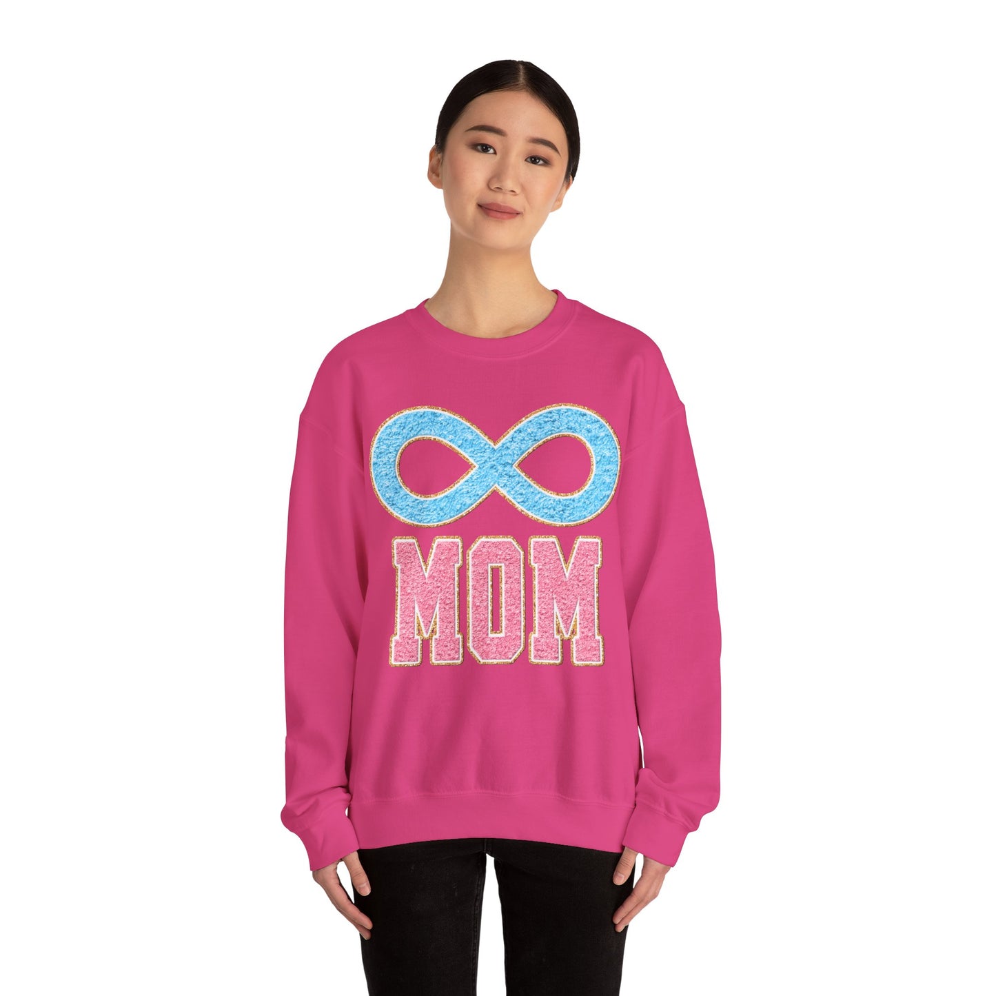 mom blue infinity Unisex Heavy Blend™ Crewneck Sweatshirt