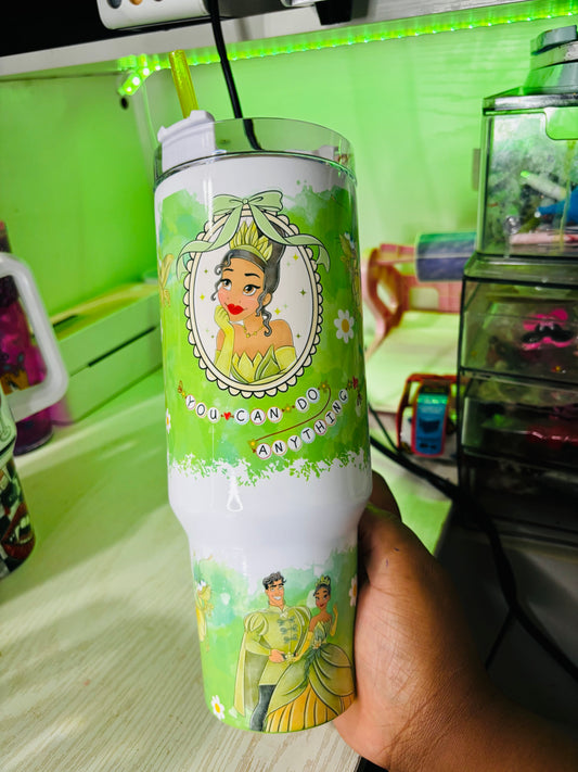 You can do anything princess Tiana 40oz tumbler