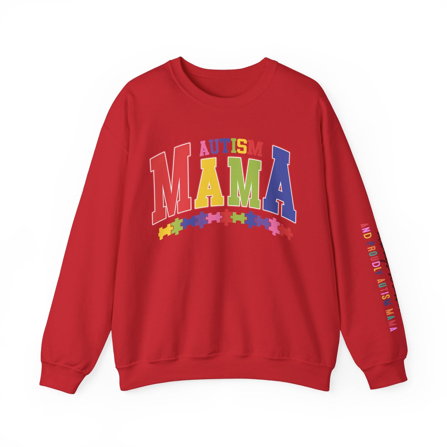 proudly autism mama Unisex Heavy Blend™ Crewneck Sweatshirt