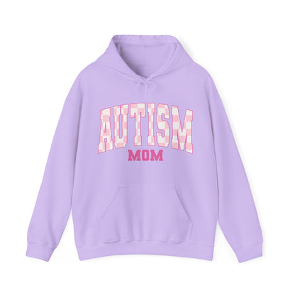 pink varsity autism mom Unisex Heavy Blend™ Hooded Sweatshirt