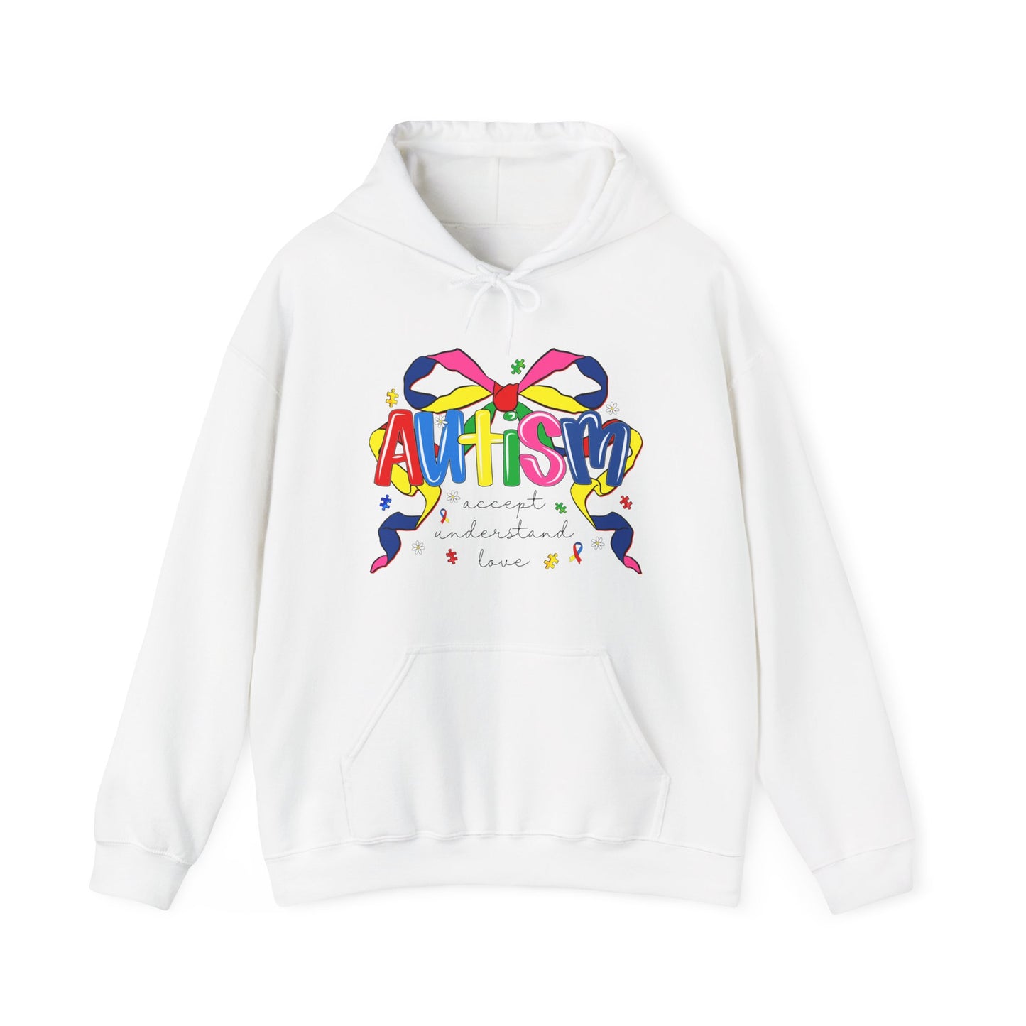 Autism Awareness Ribbon Hoodie — Colorful 'Autism' Support Sweatshirt