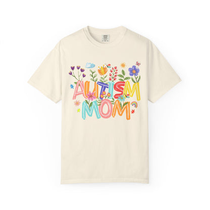 Autism Mom Floral T-Shirt, Gift for Autism Awareness, Supportive Apparel