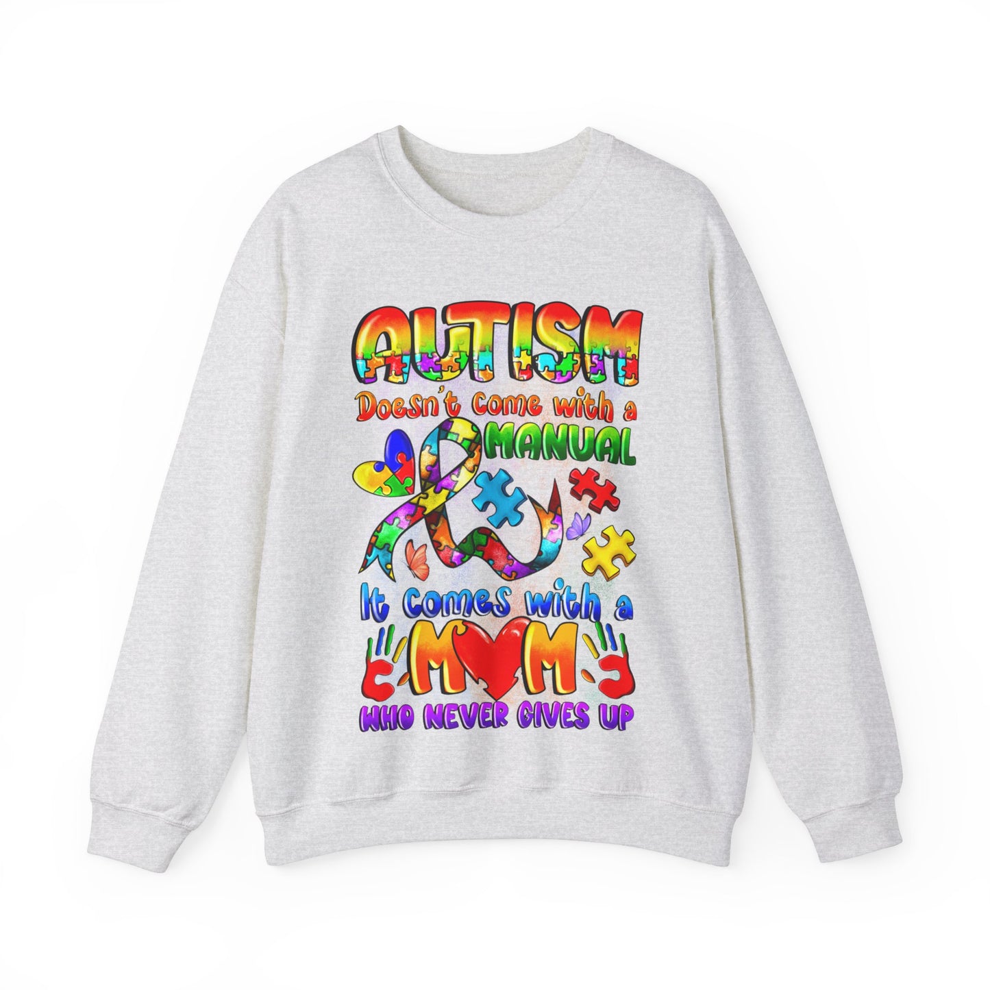 autism moms don't give up Unisex Heavy Blend™ Crewneck Sweatshirt