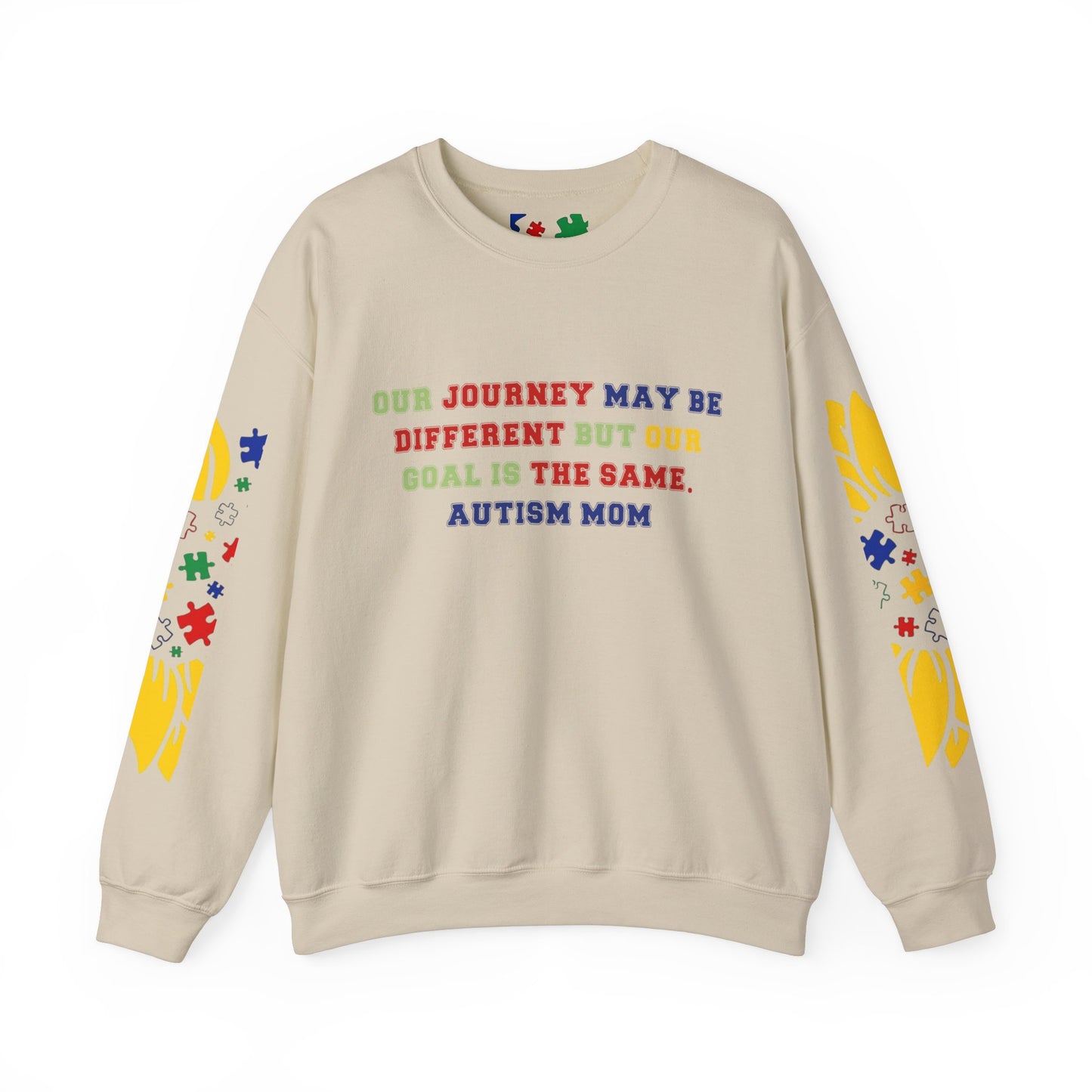 same goal autism mom Unisex Heavy Blend™ Crewneck Sweatshirt