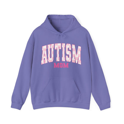 pink varsity autism mom Unisex Heavy Blend™ Hooded Sweatshirt