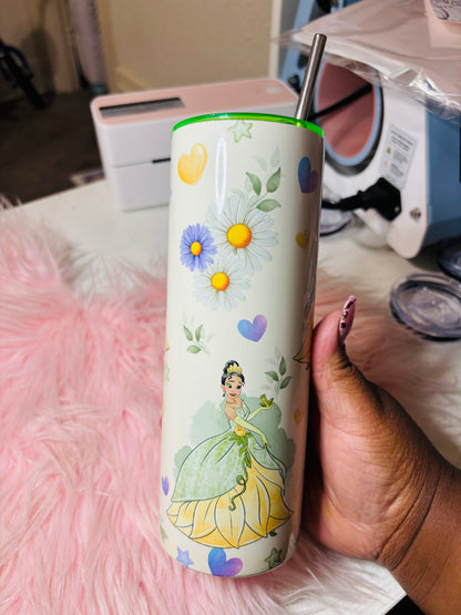 Princess t and flowers 20oz tumbler