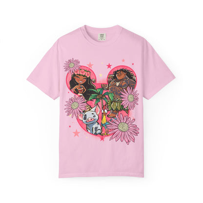 Moana Boho Floral Graphic Tee, Cute Summer Shirt