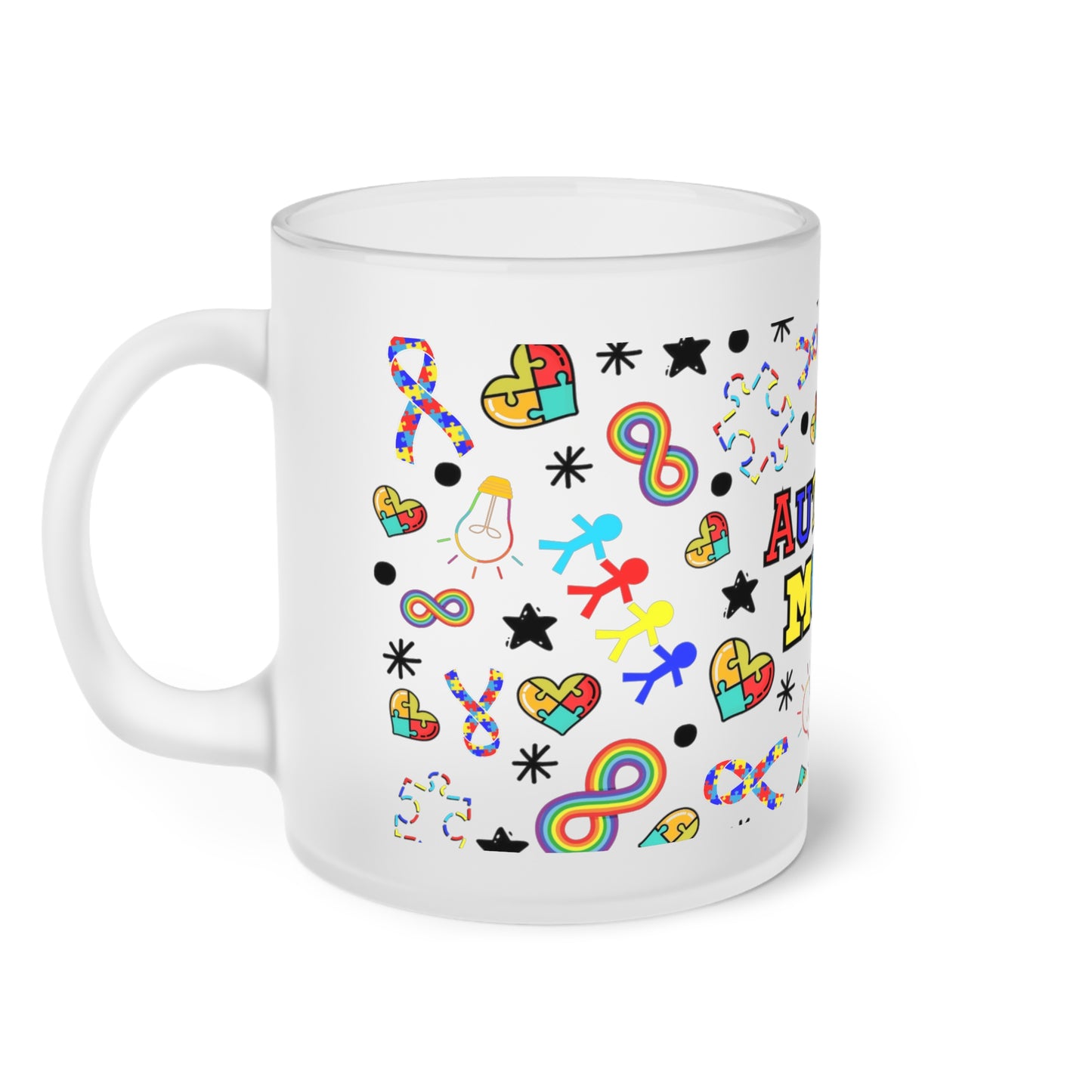 autism mom Frosted Glass Mug