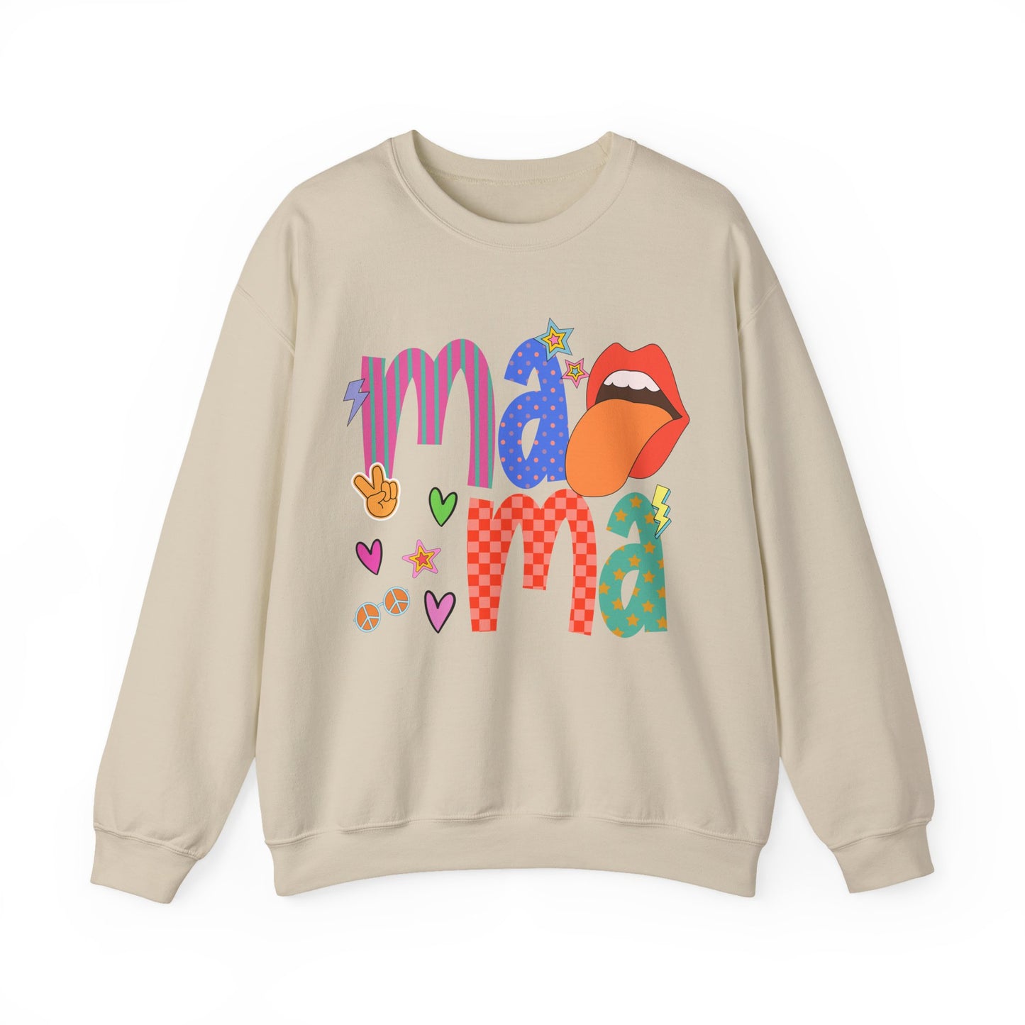 Mama Graphic Sweatshirt — Colorful Retro Pop Art Mom Crewneck