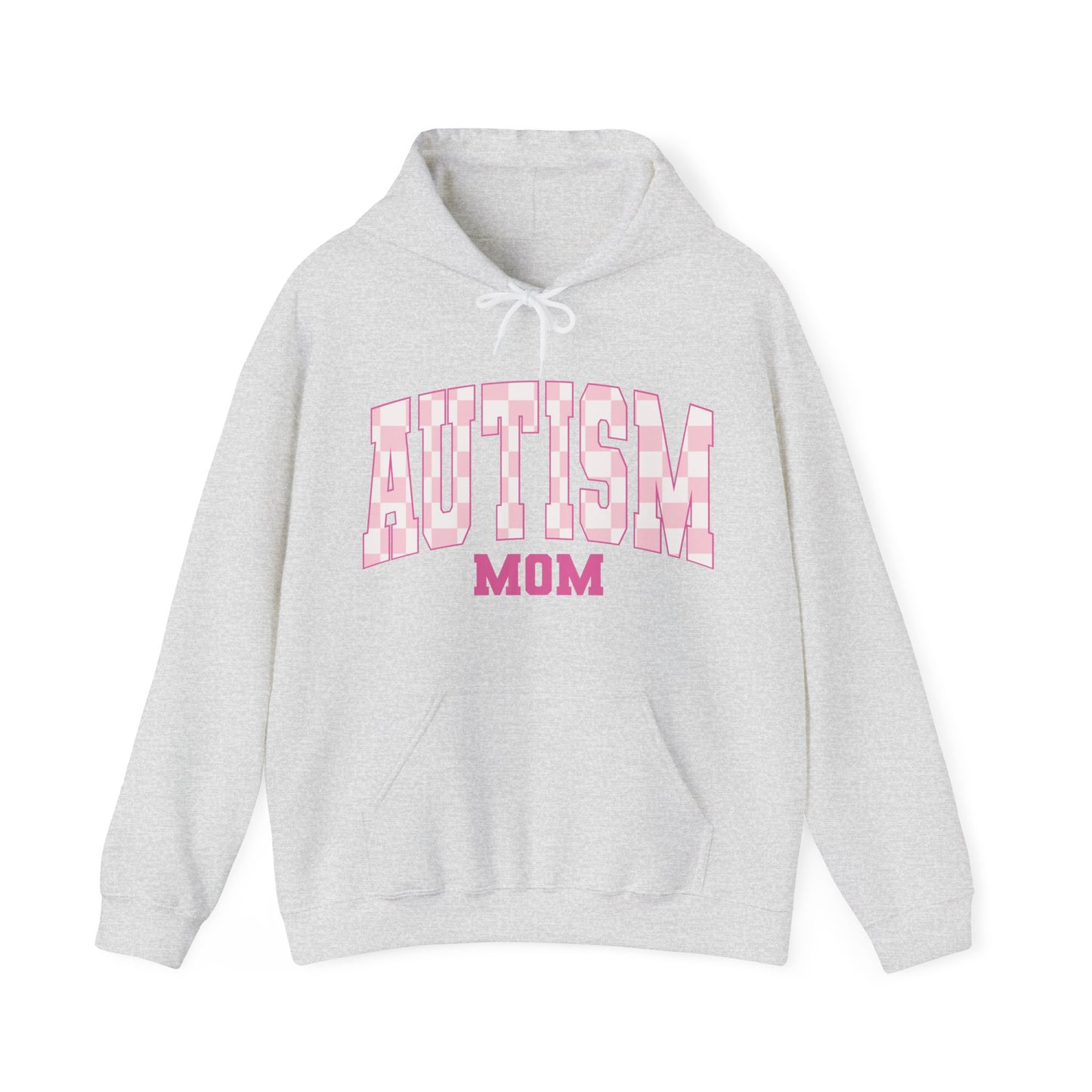 pink varsity autism mom Unisex Heavy Blend™ Hooded Sweatshirt