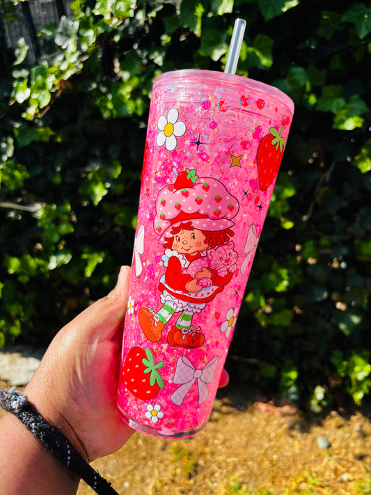 Strawberry girl 24oz acrylic tumbler