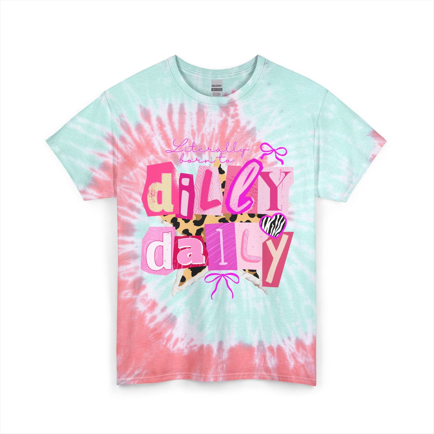 Dilly Dally Tie-Dye Tee — Playful Blue Graphic T-Shirt