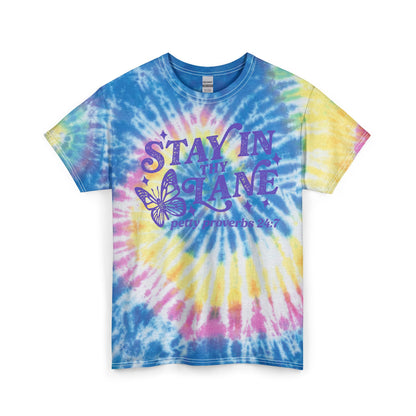 Stay In Your Lane Tie-Dye Tee — 'Stay in the Lane' Graphic Cotton T-Shirt