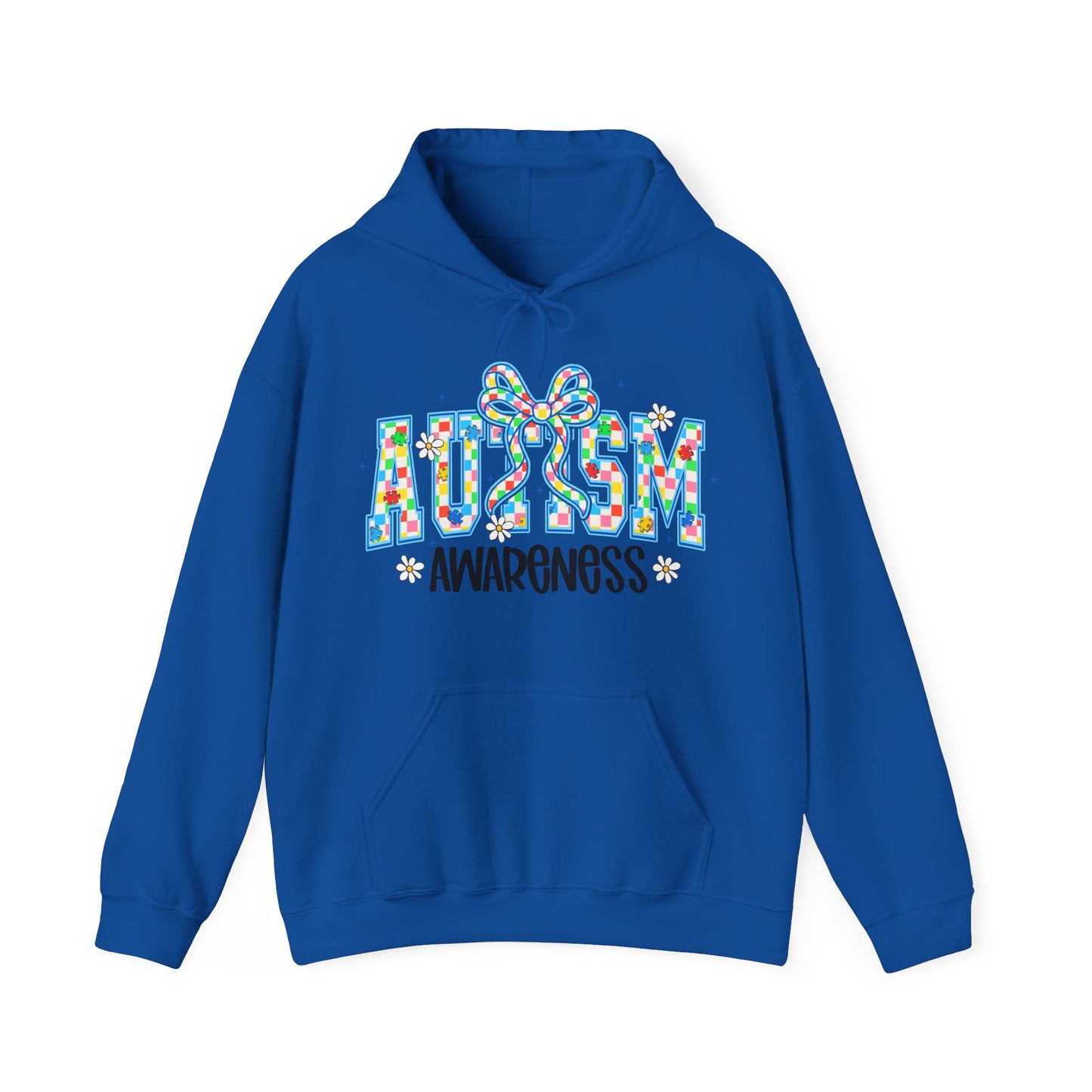 Autism Awareness Hoodie — Colorful Puzzle Ribbon Design