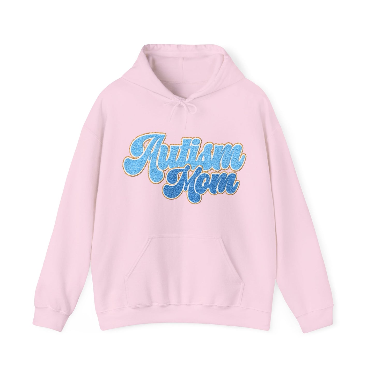 autism mom faux embroidery Unisex Heavy Blend™ Hooded Sweatshirt