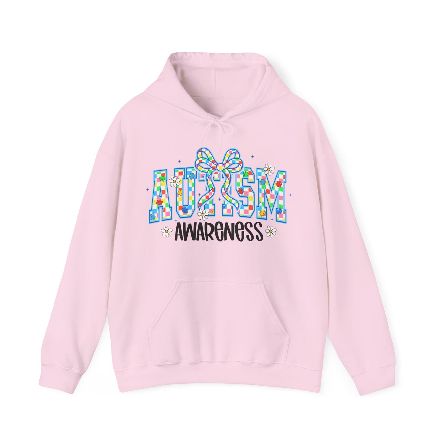 Autism Awareness Hoodie — Colorful Puzzle Ribbon Design