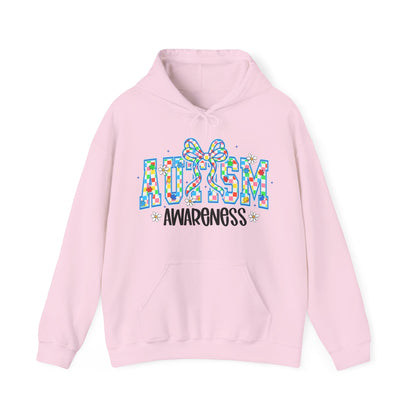 Autism Awareness Hoodie — Colorful Puzzle Ribbon Design