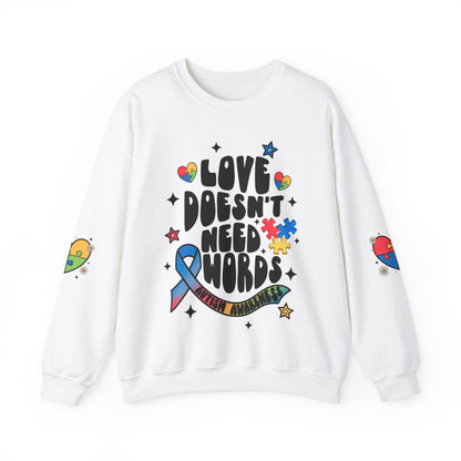 love doesn't need words Unisex Heavy Blend™ Crewneck Sweatshirt