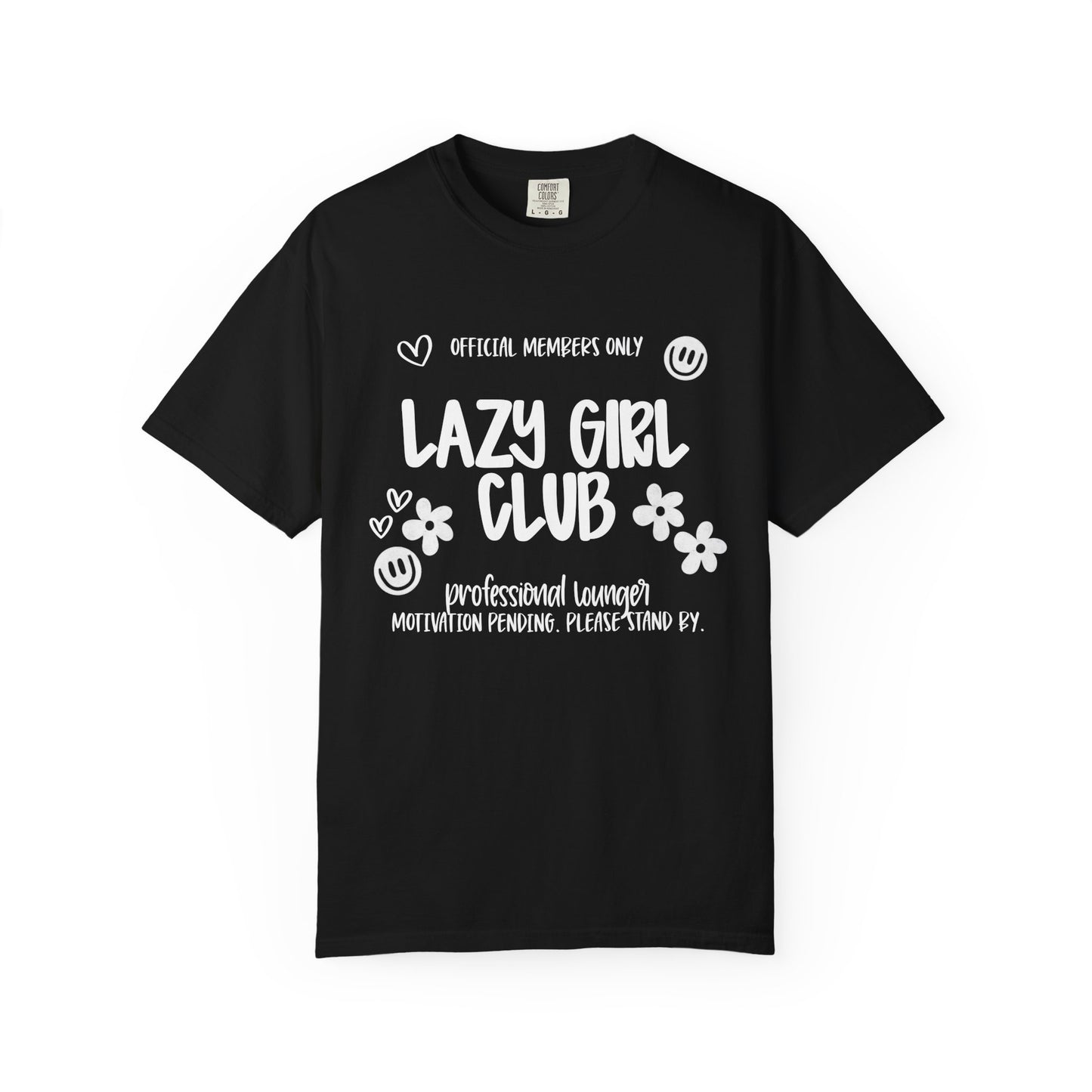 Lazy Girl Club T-Shirt — 'Official Members Only' Cute Graphic Tee
