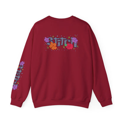 Lace floral stitch Crewneck Sweatshirt