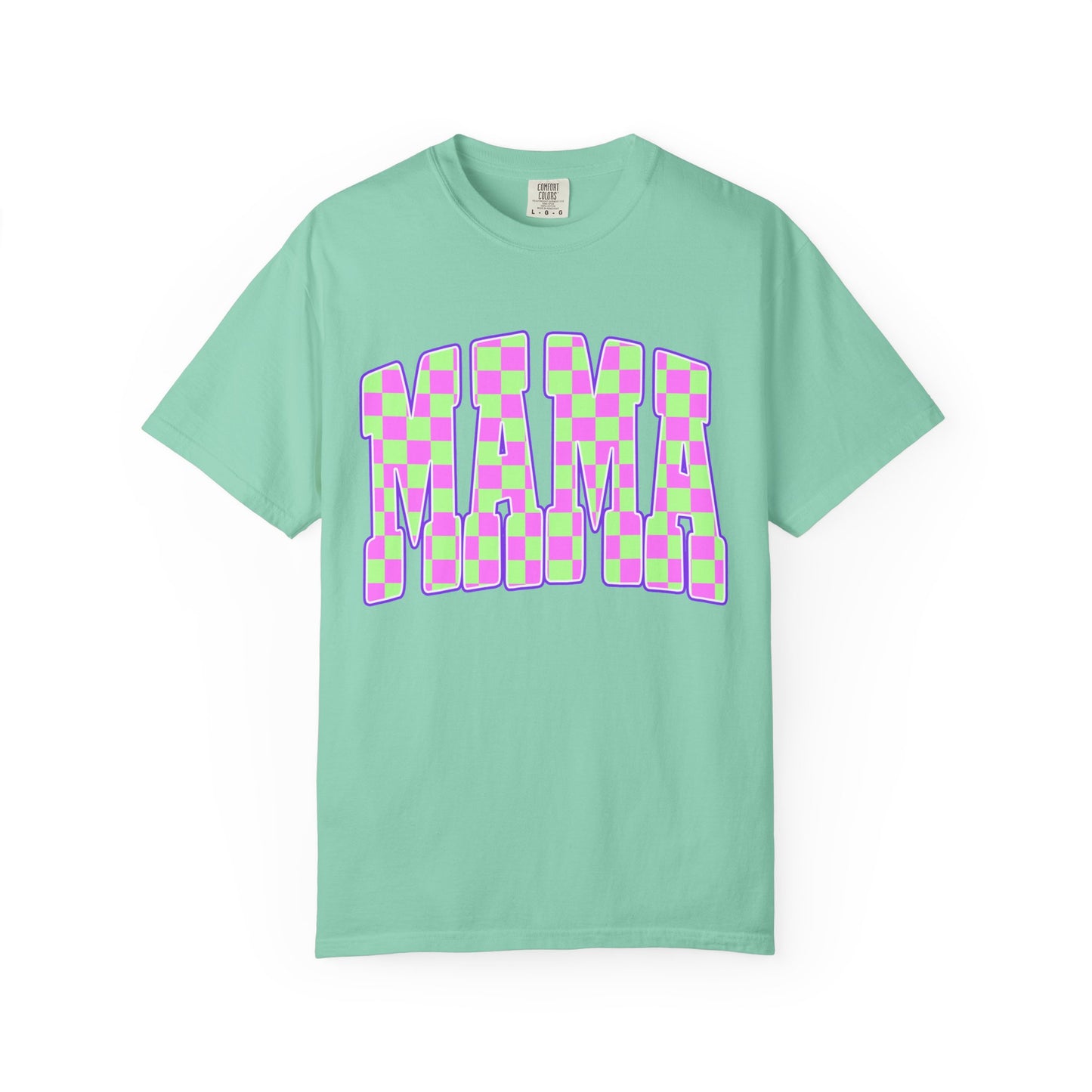 Mama colorful checkered Unisex Garment-Dyed T-shirt