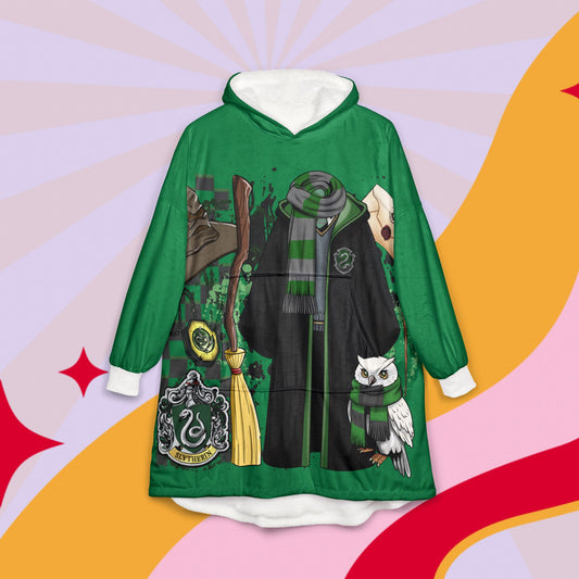 Slytherin Wizarding Hooded Blanket