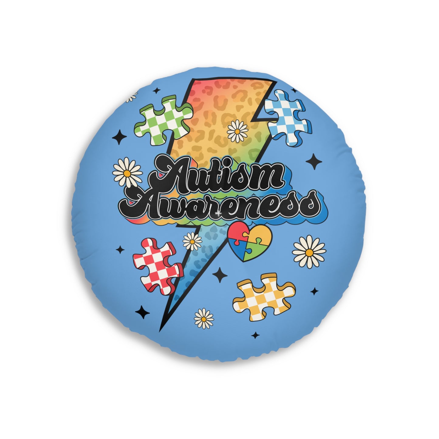 autism awareness Tufted Floor Pillow, Round