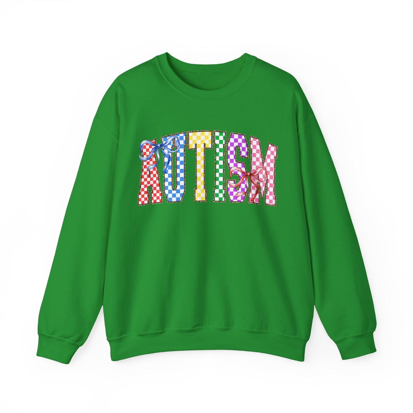 Autism Puzzle Pattern Crewneck Sweatshirt — Colorful Autism Awareness Pullover