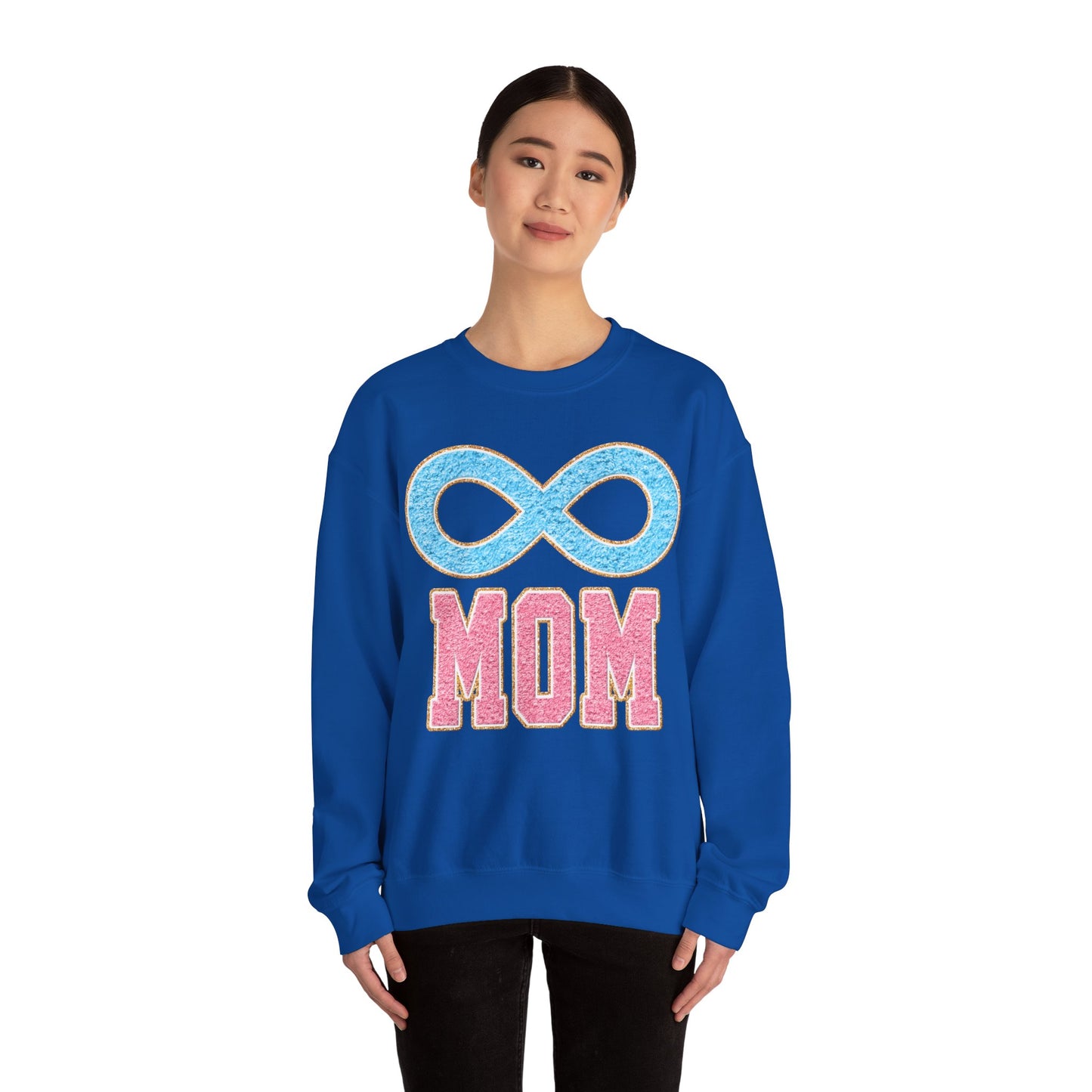 mom blue infinity Unisex Heavy Blend™ Crewneck Sweatshirt