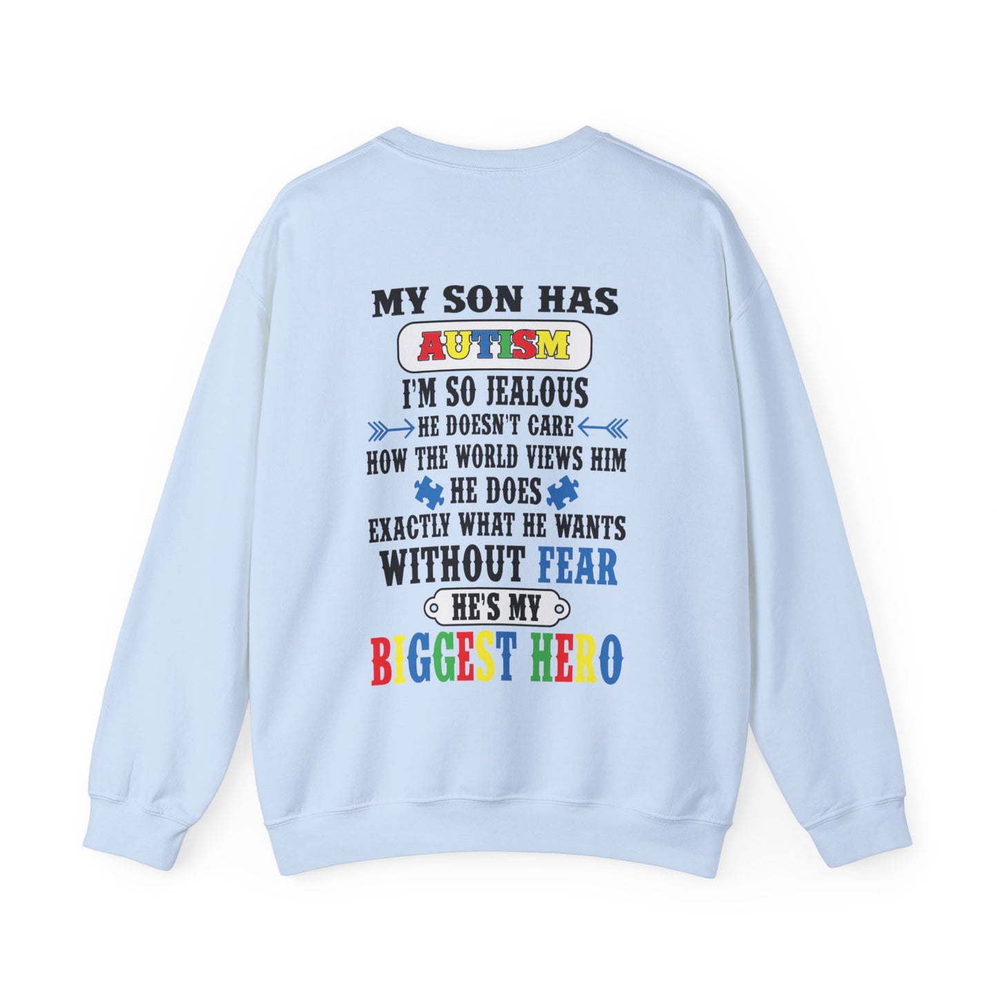 my son is my hero Unisex Heavy Blend™ Crewneck Sweatshirt