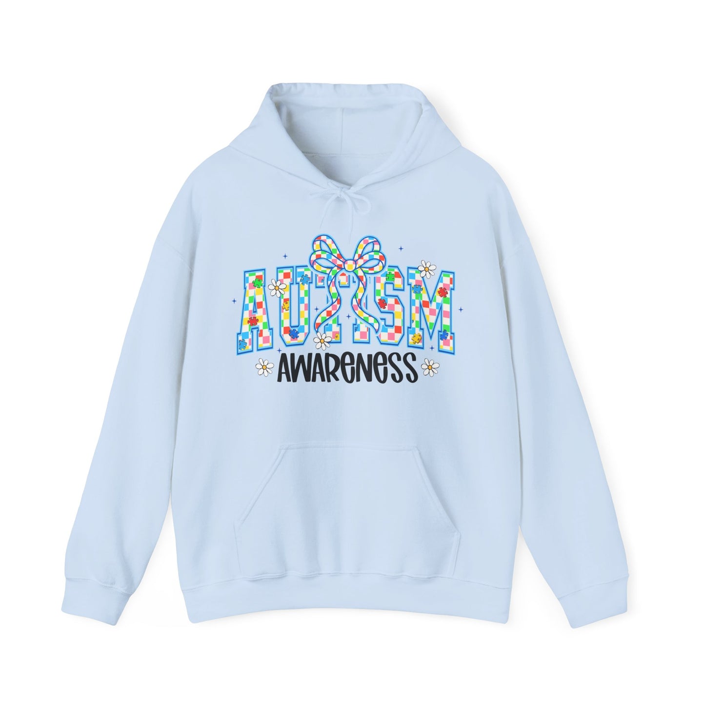Autism Awareness Hoodie — Colorful Puzzle Ribbon Design
