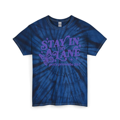 Stay In Your Lane Tie-Dye Tee — 'Stay in the Lane' Graphic Cotton T-Shirt