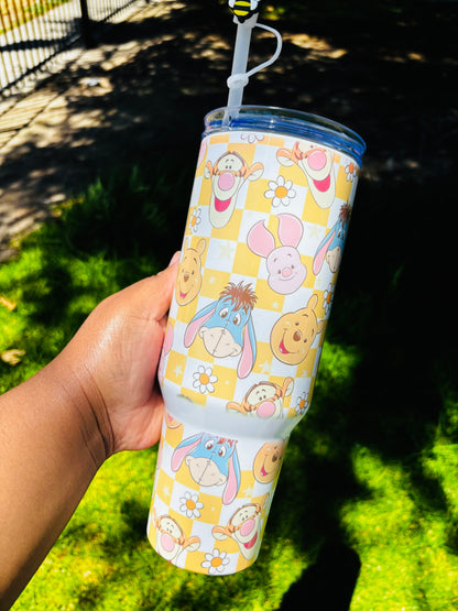 Yellow Pooh and friends 40oz tumbler