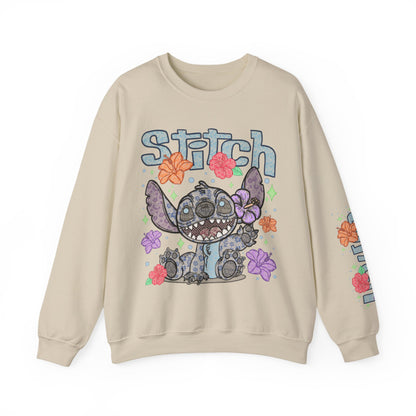 Lace floral stitch Crewneck Sweatshirt