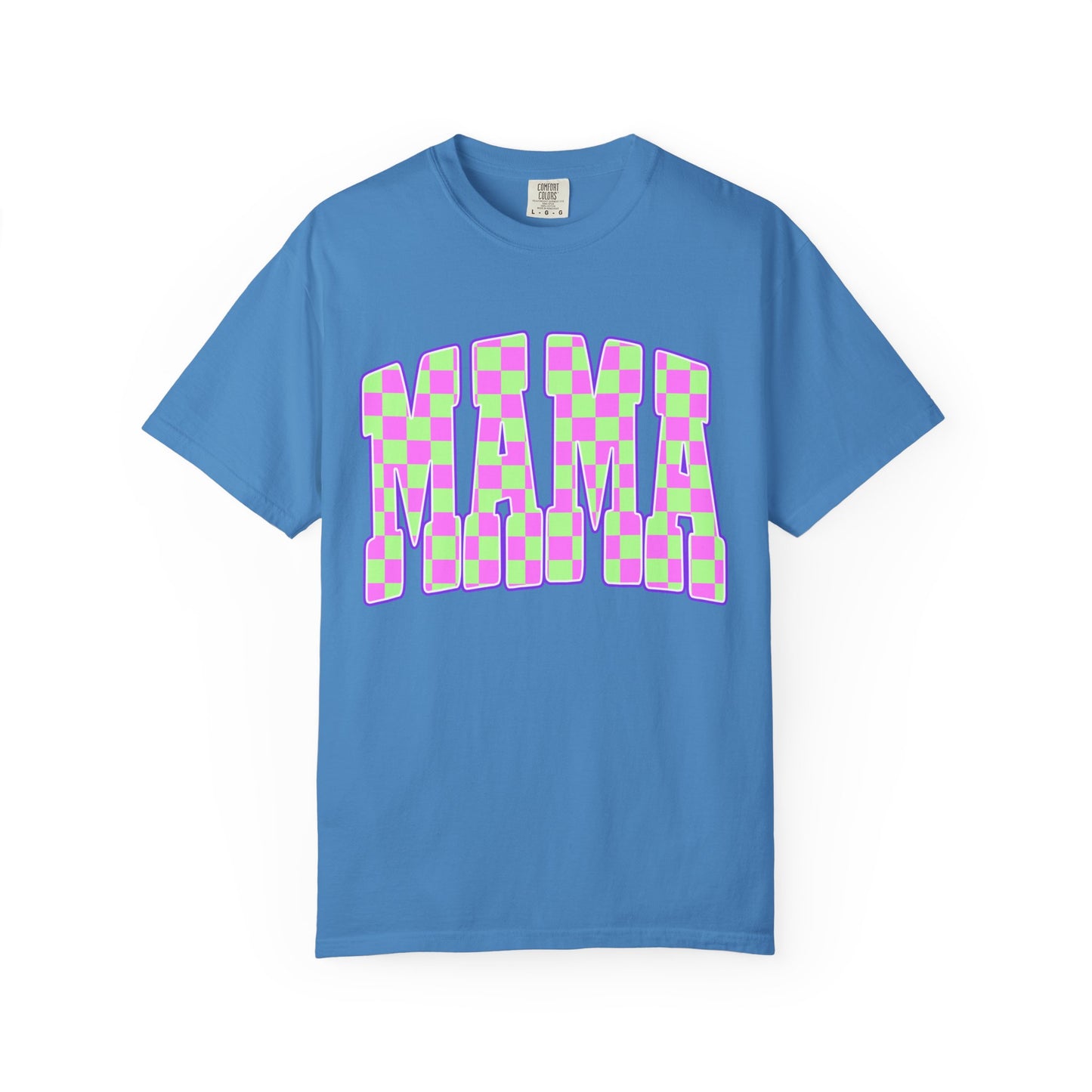 Mama colorful checkered Unisex Garment-Dyed T-shirt