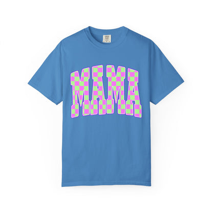 Mama colorful checkered Unisex Garment-Dyed T-shirt