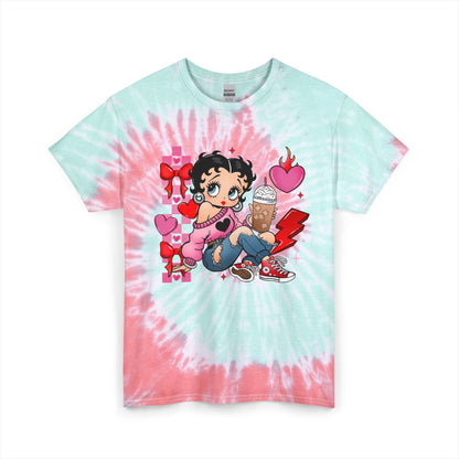 Betty Boop Blue Tie-Dye Tee — Cute Retro Cartoon Graphic Shirt