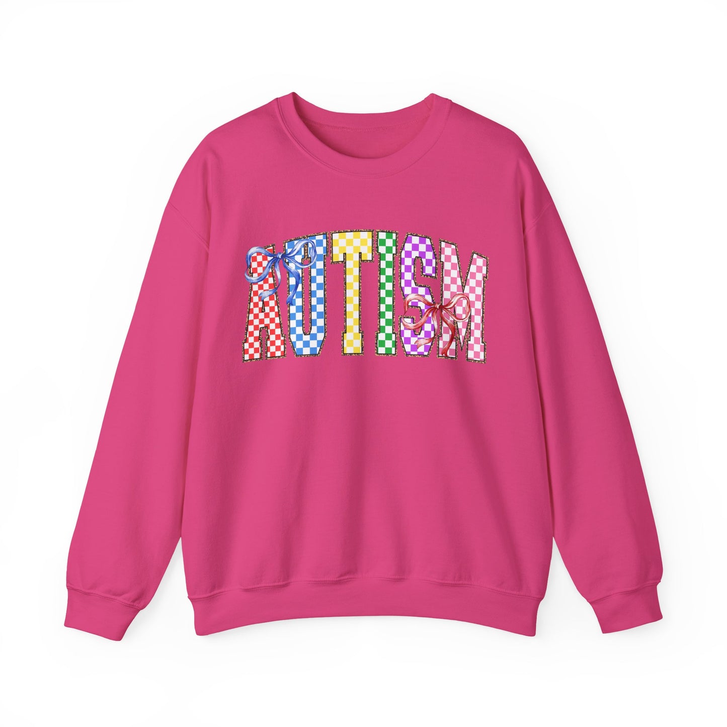 Autism Puzzle Pattern Crewneck Sweatshirt — Colorful Autism Awareness Pullover